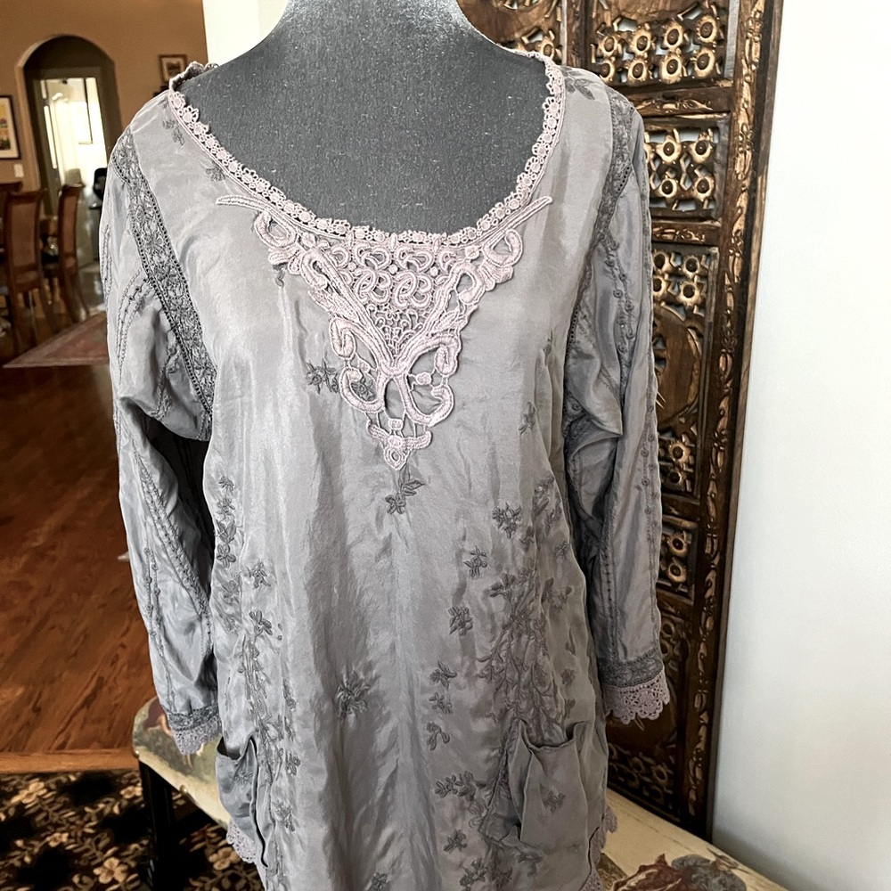 Johnny Was Vintage silk top
